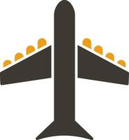 Airplane Glyph Two Colour Icon vector