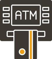 Atm Machine Glyph Two Colour Icon vector