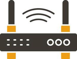 Wifi Router Glyph Two Colour Icon vector