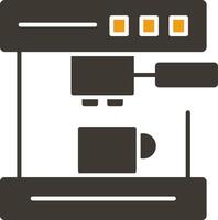 café máquina glifo dos color icono vector