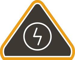 Electrical Danger Sign Glyph Two Colour Icon vector