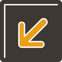 Down Left Glyph Two Colour Icon vector