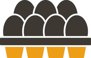 Egg Tray Glyph Two Colour Icon vector