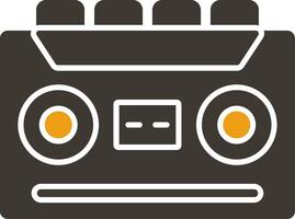 Cassette Recorder Glyph Two Colour Icon vector