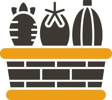 Vegetable Basket Glyph Two Colour Icon vector