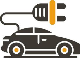 Electric Car Glyph Two Colour Icon vector