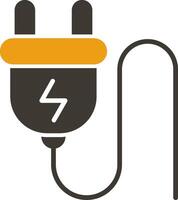 Plug Glyph Two Colour Icon vector