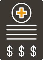 Medical Bill Glyph Two Colour Icon vector