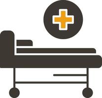 Hospital Bed Glyph Two Colour Icon vector