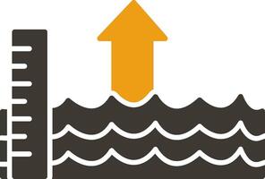 Sea Level Rise Glyph Two Colour Icon vector