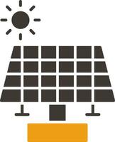 solar panel glifo dos color icono vector