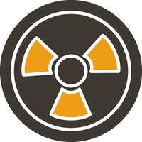 nuclear glifo dos color icono vector