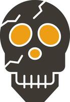 Skull Glyph Two Colour Icon vector