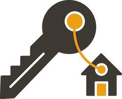 House Key Glyph Two Colour Icon vector