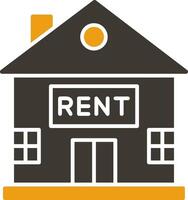 House for Rent Glyph Two Colour Icon vector