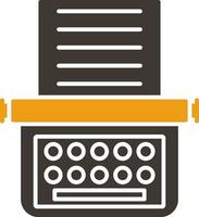 Typewriter Glyph Two Colour Icon vector