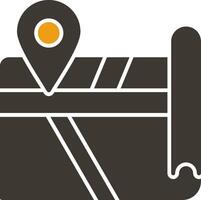 Map Glyph Two Colour Icon vector