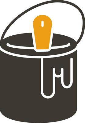 Tin with Paint Glyph Two Colour Icon