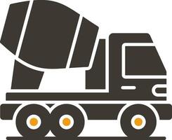 Concrete Mixer Truck Glyph Two Colour Icon vector