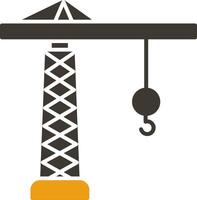 Tower Crane Glyph Two Colour Icon vector