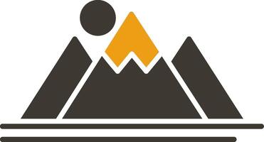 Mountain Glyph Two Colour Icon vector