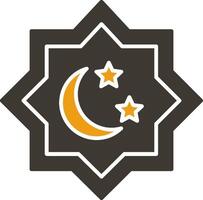 Islamic Star Glyph Two Colour Icon vector