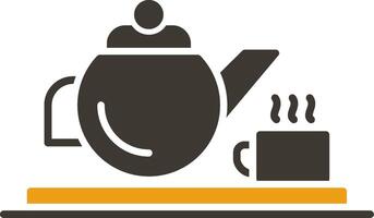 Teapot Glyph Two Colour Icon vector