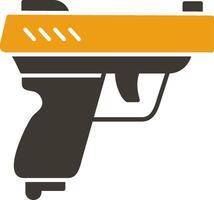 pistola glifo dos color icono vector