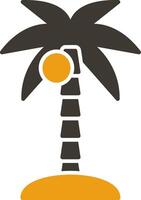 Coconut Tree Glyph Two Colour Icon vector