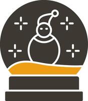 Snow Globe Glyph Two Colour Icon vector