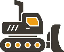 Excavator Glyph Two Colour Icon vector