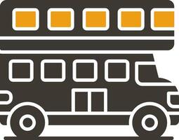 Double Bus Glyph Two Colour Icon vector