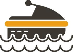 Jet Ski Glyph Two Colour Icon vector