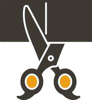 Scissors Glyph Two Colour Icon vector