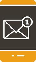 New Message Glyph Two Colour Icon vector