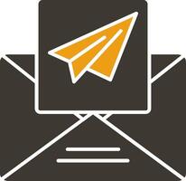 Paper Plane Glyph Two Colour Icon vector