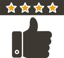Positive Review Glyph Two Colour Icon vector
