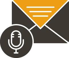 Audio Message Glyph Two Colour Icon vector