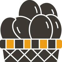 Eggs Basket Glyph Two Colour Icon vector