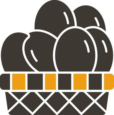 Eggs Basket Glyph Two Colour Icon