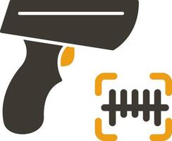 Barcode Scanner Glyph Two Colour Icon vector