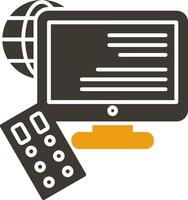 Remote Access Glyph Two Colour Icon vector