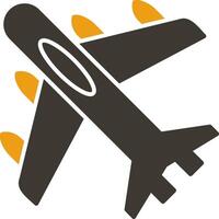 Jet Plane Glyph Two Colour Icon vector