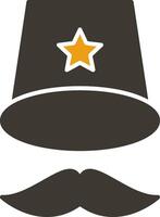 Top Hat Glyph Two Colour Icon vector