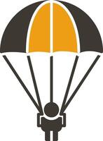 Parachuting Glyph Two Colour Icon vector