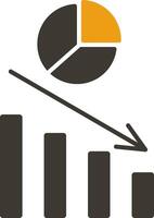 Pie Chart Glyph Two Colour Icon vector