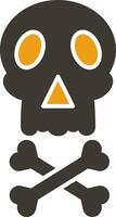 Skull Glyph Two Colour Icon vector