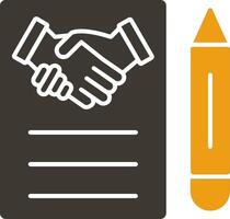 Agreement Glyph Two Colour Icon vector