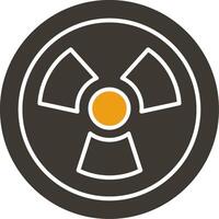 Nuclear Glyph Two Colour Icon vector