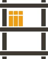 Book Shelves Glyph Two Colour Icon vector